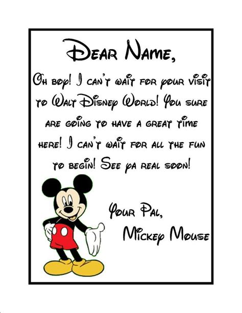 Free Printable Disney Surprise Letter Template - Printable Word Searches