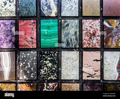 Collection of colourful marble samples Stock Photo - Alamy