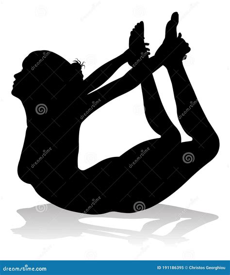 Yoga Pilates Pose Woman Silhouette Stock Vector - Illustration of body ...