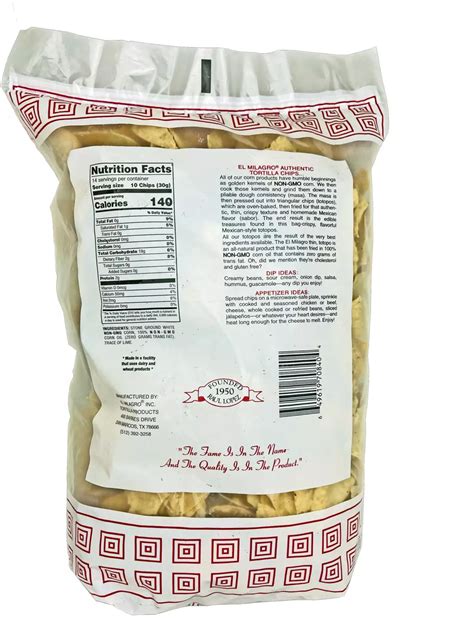 El Milagro No Salt Tortilla Chips - Shop Chips at H-E-B