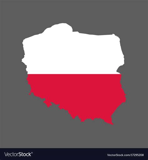 Poland flag and map Royalty Free Vector Image - VectorStock