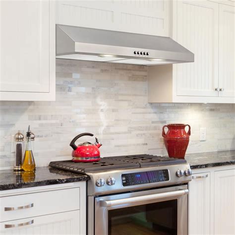 Vissani Caprelo 30 in. 320 CFM Convertible Under Cabinet Range Hood in Stainless Steel with LED ...