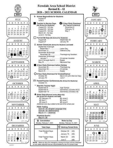 Navigating The Ferndale School District Calendar: A Guide For Parents, Students, And Staff ...