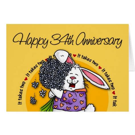 Wedding - Happy 34th Anniversary Greeting Card | Zazzle