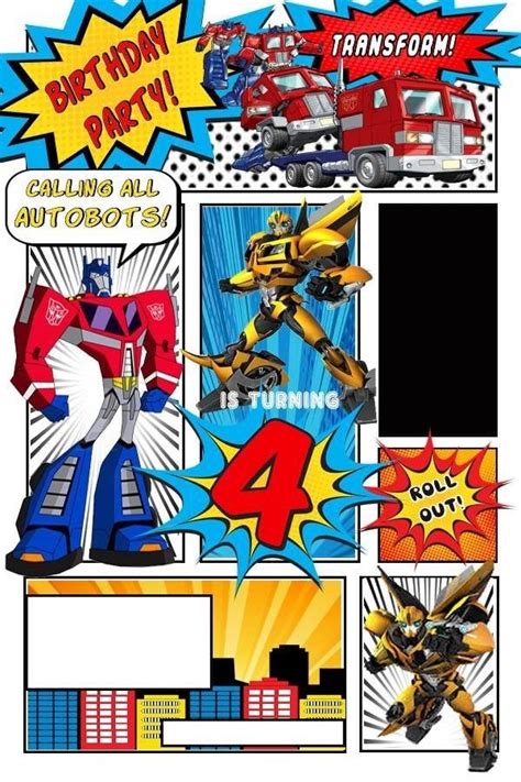 Transformer birthday invitation to use for anyone. Free. Love this design. | Transformer ...