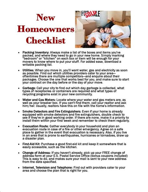 New Homeowner Checklist | My Move | Homeowner checklist, New homeowner, Home buying