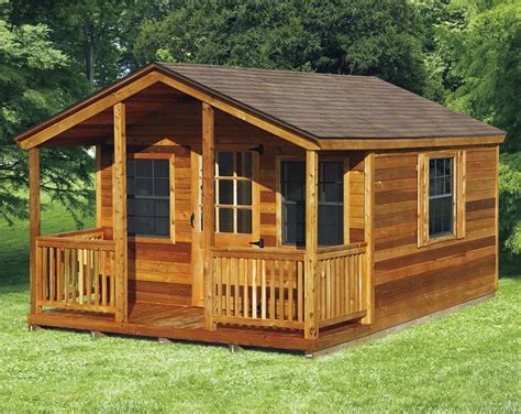 Amish Elite Cabin with Porch Kit - choose size | Porch kits, Tiny house cabin, Log cabin rustic