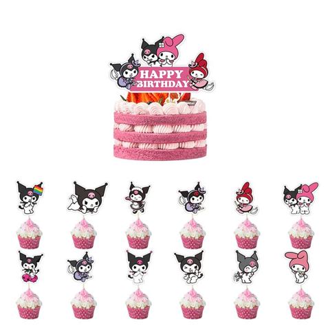 13-Pack Kuromi Decoration Birthday Cake Topper Set,Kuromi Party Happy ...