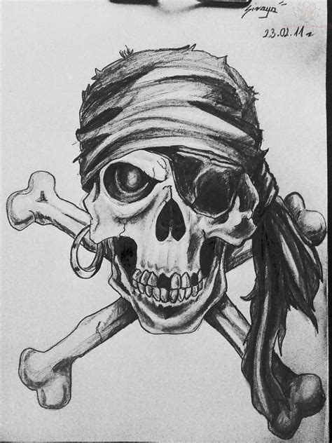 Cross Bones And Pirate Skull Tattoo Design