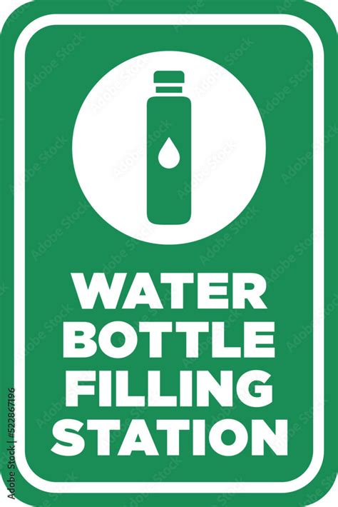 Water Bottle Filling Station Sign | Template for Schools, Parks, and Public Water Fountains ...