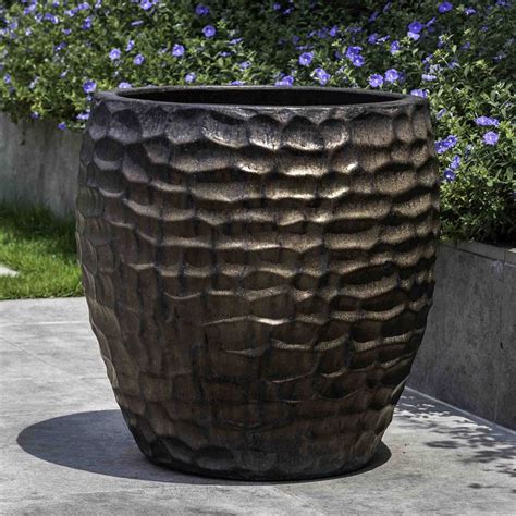 Kinsey Garden Decor Kowloon extra Large glazed Ceramic Pottery Planters Bronze. Decorative home ...