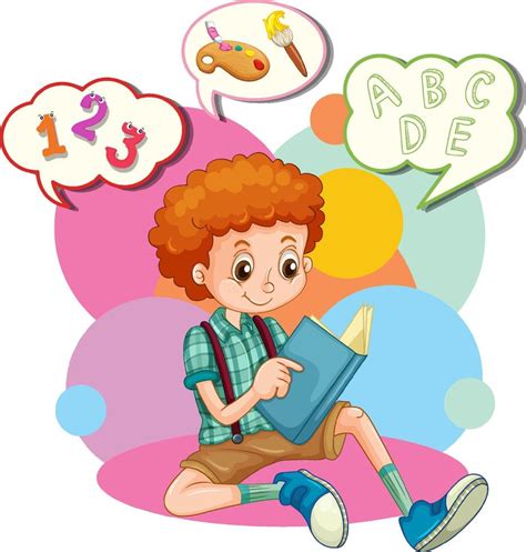 Speech bubble design with boy reading book 7679602 Vector Art at Vecteezy