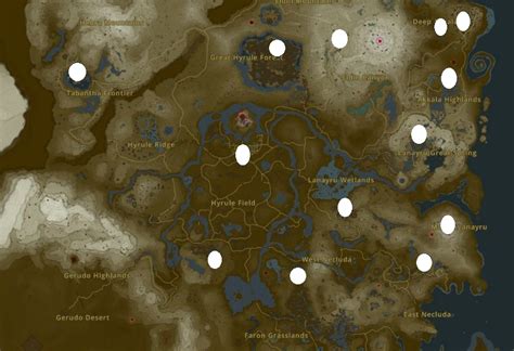 Zelda TOTK Goddess Statue Locations MAP