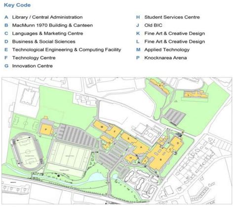 IT Sligo Campus Plan with Main Buildings and Transport Access Indicated ...