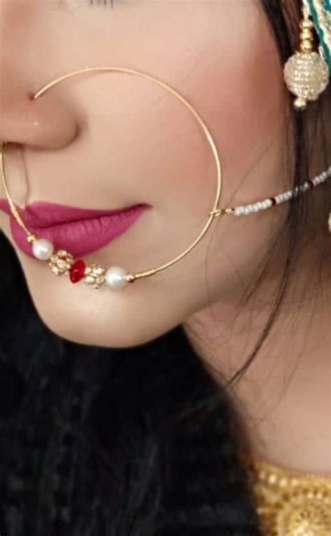 Indian nath nose ring | Bridal fashion jewelry, Nose jewelry, Bridal jewelry sets