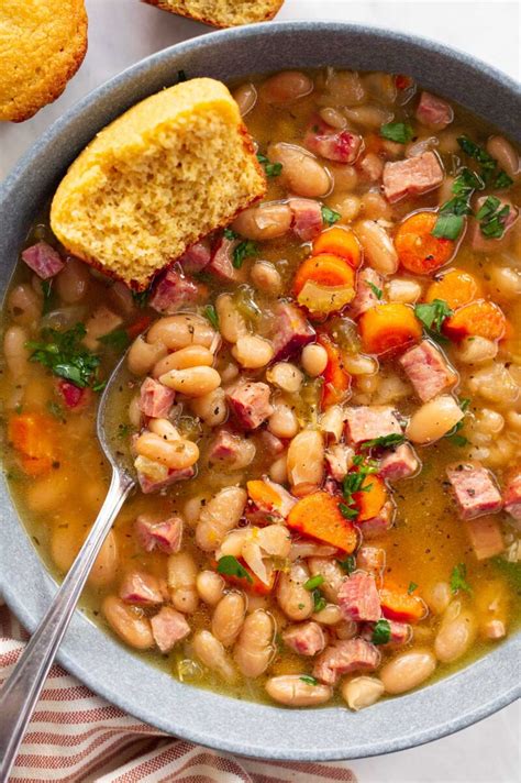 Instant Pot Ham and Bean Soup - iFoodReal.com