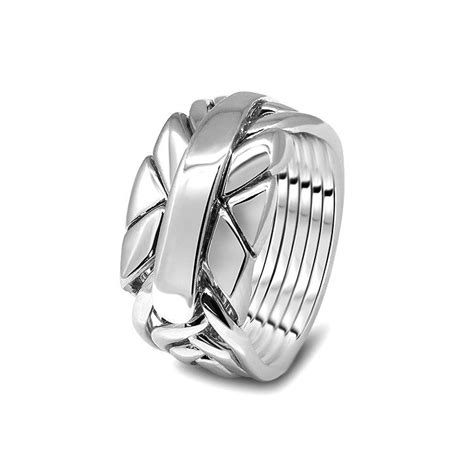 Mens Silver 7APC-M | Puzzle Rings Creations