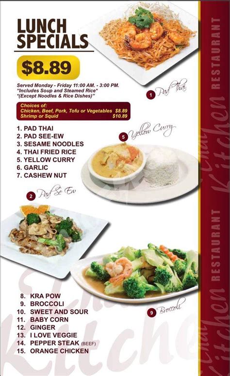 Menu at Thai Kitchen Restaurant, Pocatello