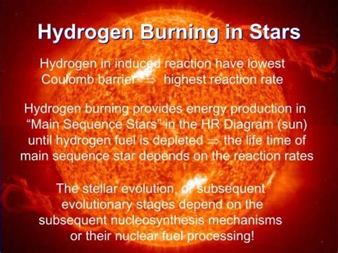 4) Hydrogen Burning in Stars