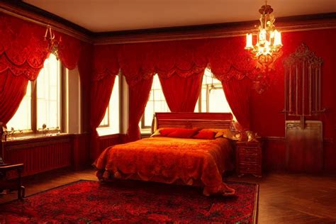 an ornate red victorian bedroom, 1 8 9 0, key visual, | Stable Diffusion