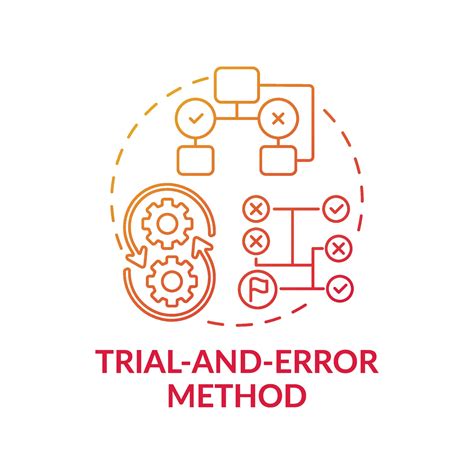 Trial and error method red gradient concept icon 2210468 Vector Art at ...