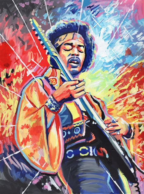 Jimi Hendrix, Acrylic, 2019 : Art | Jimi hendrix art, Rock n roll art, Jimi hendrix