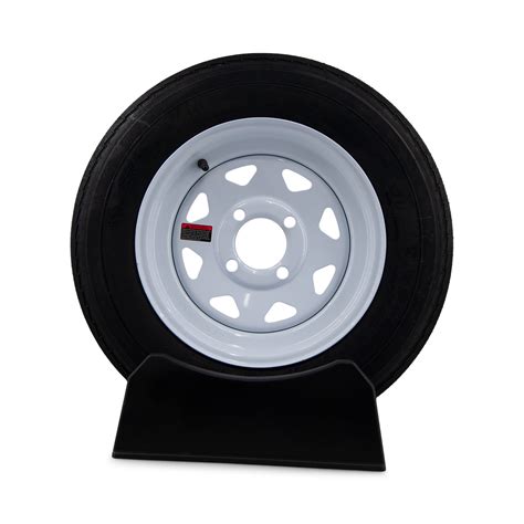 Eco-Trail ST 5.30-12 Load Range C Trailer Tire on White Painted 4 Bolt ...