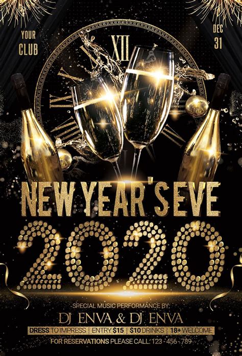 2022 New Years Eve Party Flyer | New year's eve flyer, New years eve ...