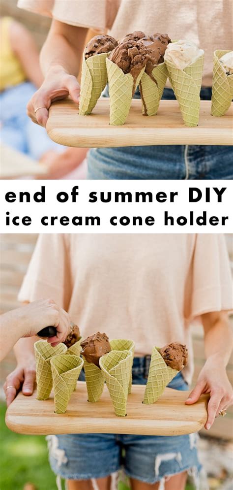 End of Summer DIY to Try: How to Make an Ice Cream Cone Holder from a Wood Serving Tray - Paper ...