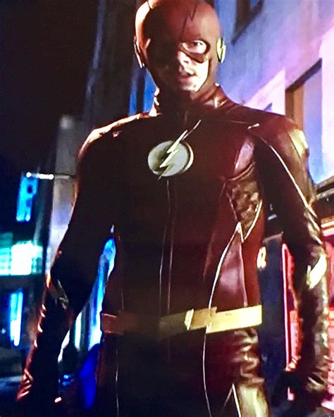 The future flash suit looked bright red on my tv and it looks awesome ...