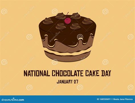 National Chocolate Cake Day Vector Stock Vector - Illustration of celebration, isolated: 168550691