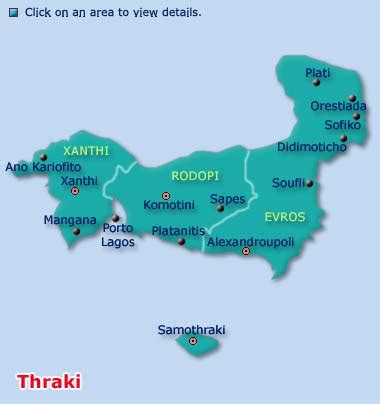 Thrace Map Province Area | Map of Greece Regional Political Province