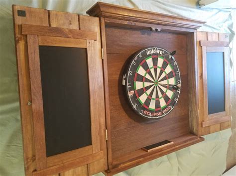 Custom hand crafted dart board cabinet with 2 pc. Crown | Etsy