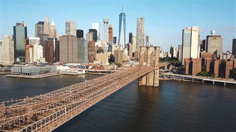 Aerial View Of Brooklyn Bridge To Manhattan Stock Footage SBV-317586623 - Storyblocks