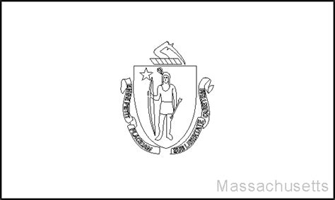 Massachusetts State Flag Coloring Page Sketch Coloring Page