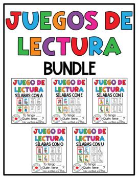 Juegos de lectura Bundle Sílabas con AEIOU by La Maestra Pati Bilingue