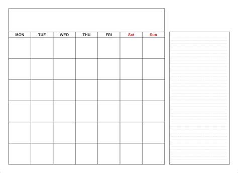 Printable Blank Monthly Calendar Template | Images and Photos finder