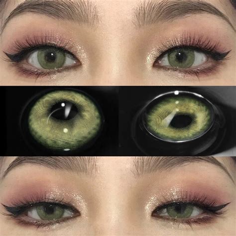 Green Cosplay Contact Lens,Colored Grade Contact Lenses with Case ...