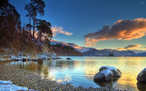 Winter Lake Sunset Wallpapers - Wallpaper Cave