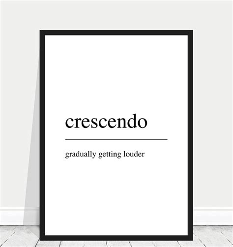 Crescendo Definition / Crescendo Printable / Crescendo Instant Download / Music Room Print ...