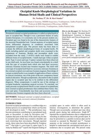 Occipital Knob Morphological Variations in Human Dried Skulls and Clinical Perspectives | PDF