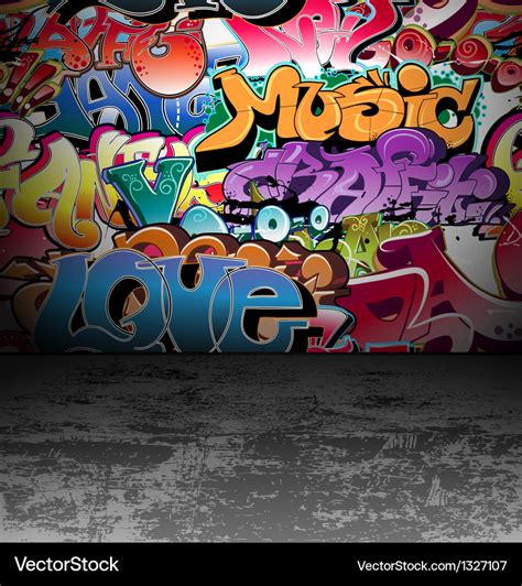 Graffiti wall urban street art painting Royalty Free Vector