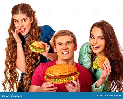 Group of People Holding Big Tasty Burgers. Stock Photo - Image of food ...