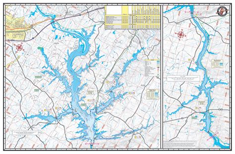 High Rock, Tuckertown, Badin, & Tillery Lakes Waterproof Map #1200 ...