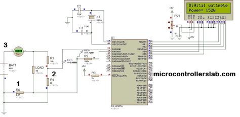 Digital DC watt meter circuit & project using pic microcontroller