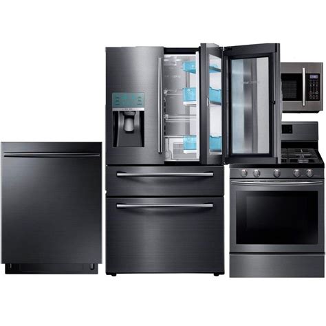 Samsung 4 Piece Kitchen Appliance Package with Gas Range and ...