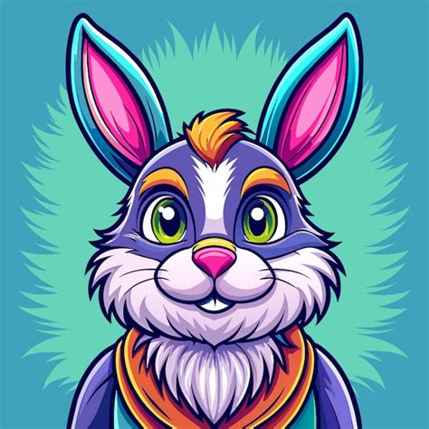 Premium Vector | Rabbit easter bunny hand drawn cartoon character sticker icon concept isolated ...
