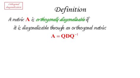 Orthogonal diagonalization 1 - YouTube