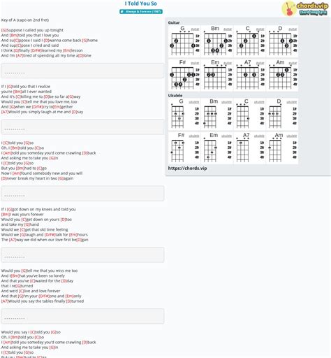 Chord: I Told You So - tab, song lyric, sheet, guitar, ukulele | chords.vip