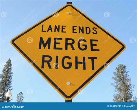 Merge Right Road Sign - Goimages County